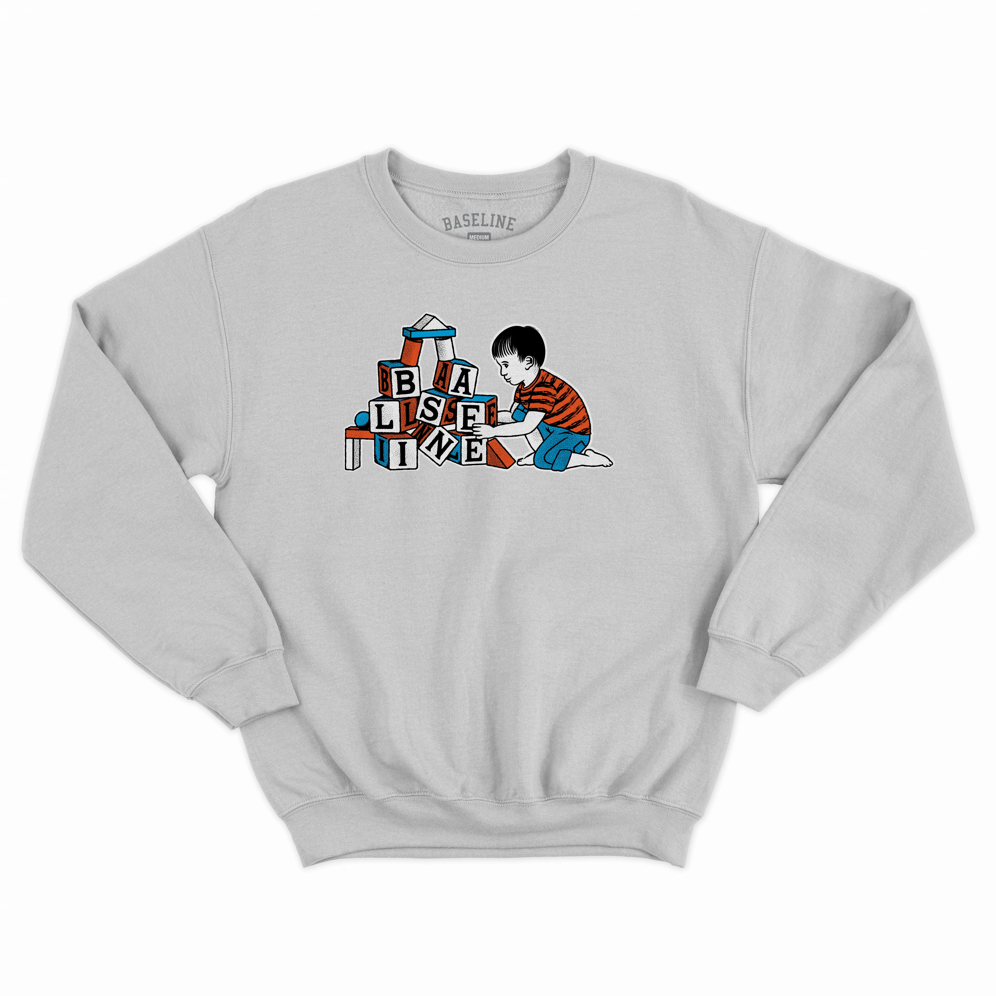 Baseline - Blockhead Crew (Grey Melange/Red & Blue)
