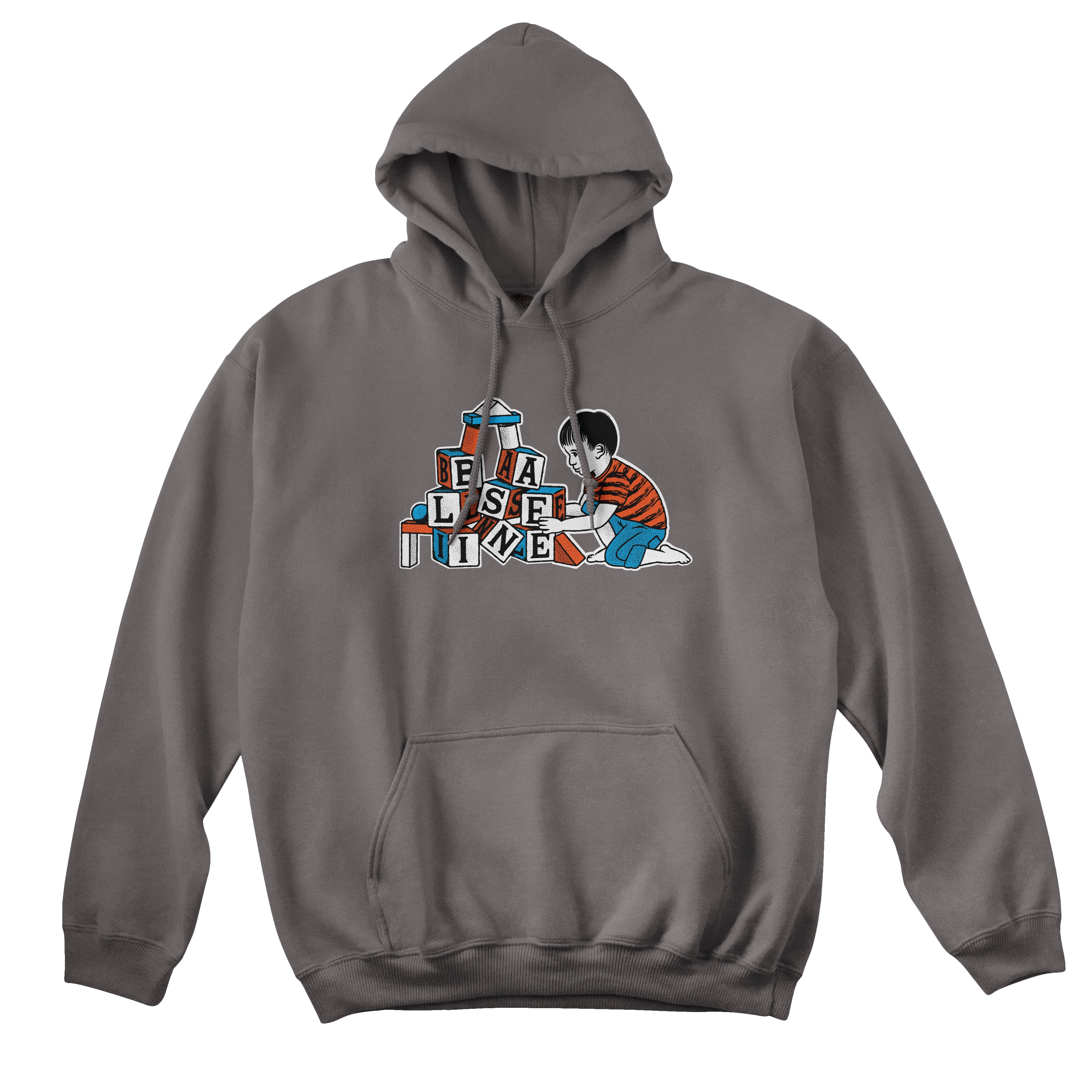 Baseline - Blockhead Hood (Charcoal/Red & Blue)