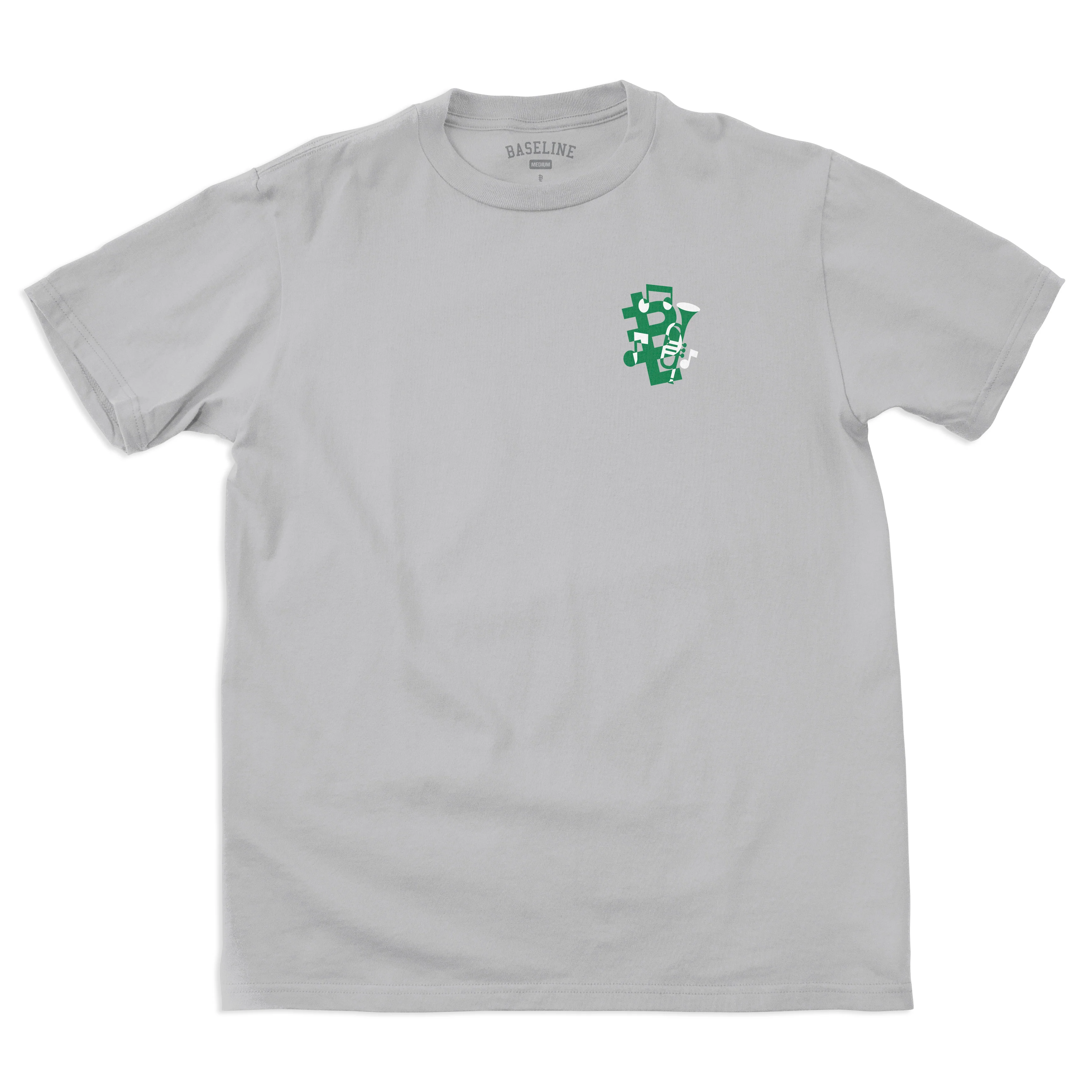 Baseline - Jazz Tee (Grey Melange/Green & White)