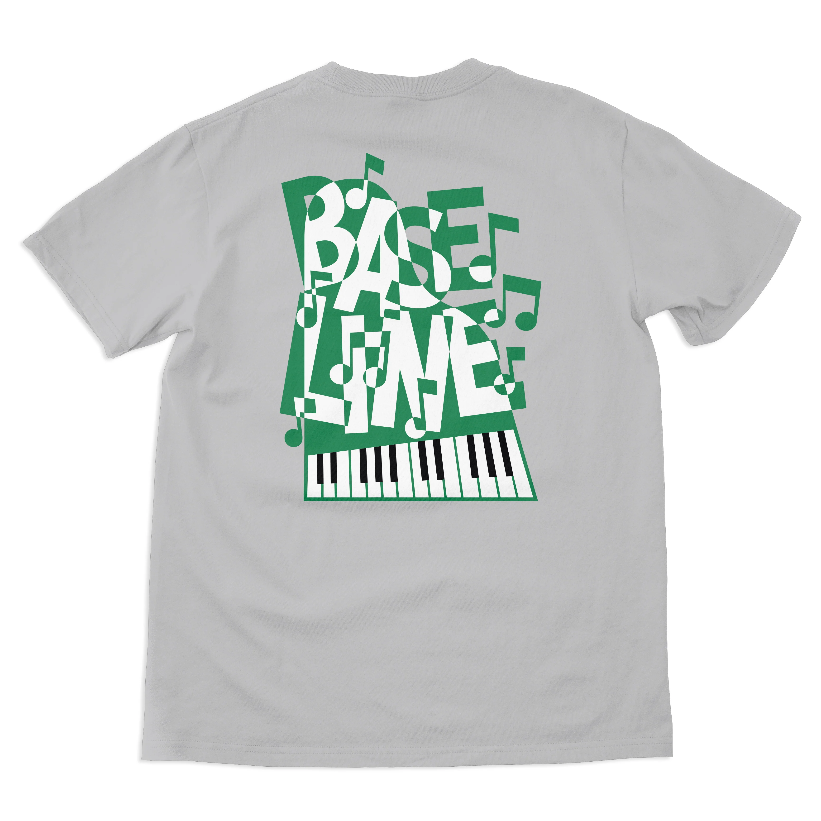 Baseline - Jazz Tee (Grey Melange/Green & White) - Image 2