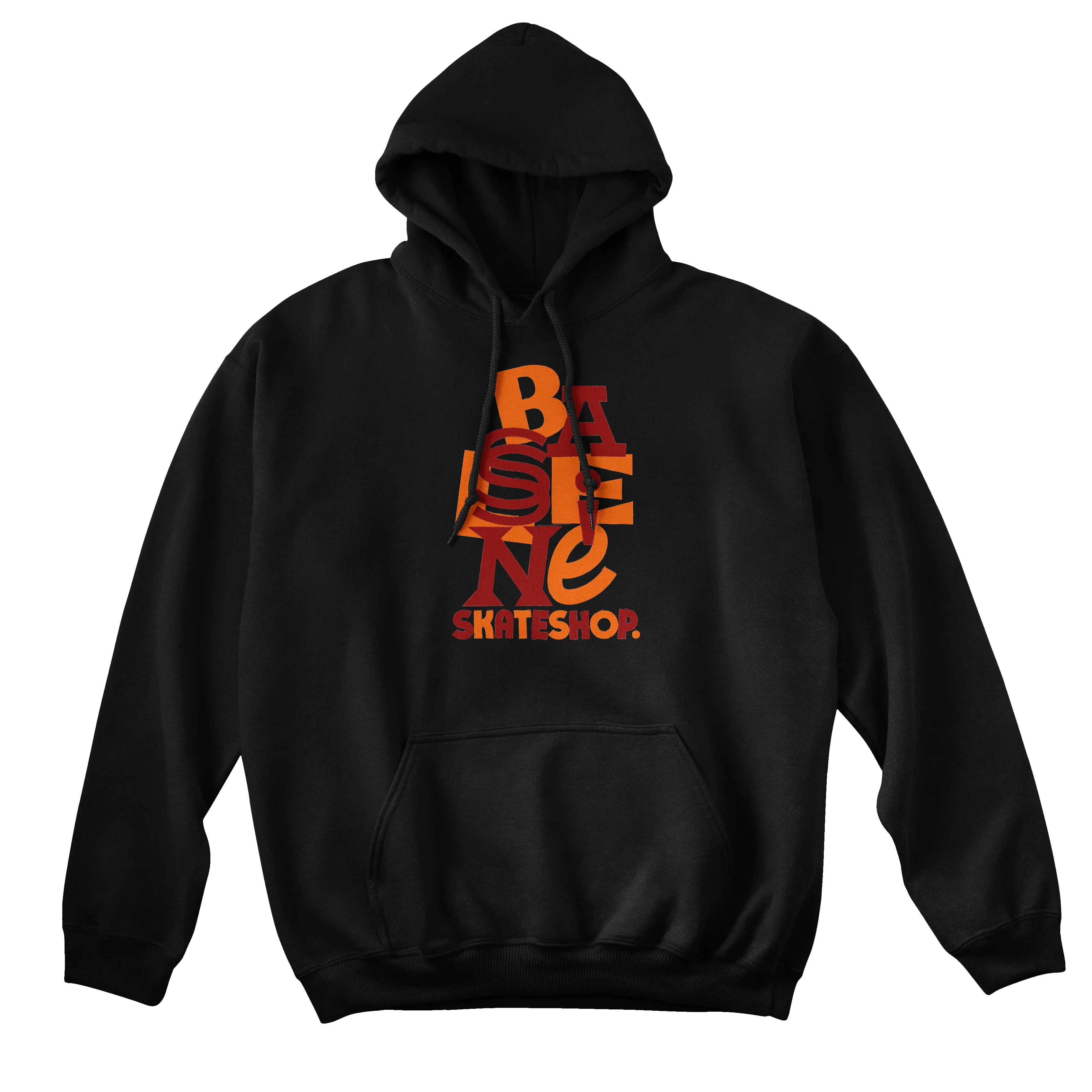 Baseline - New Stacked Logo Hood (Black/Red & Orange)