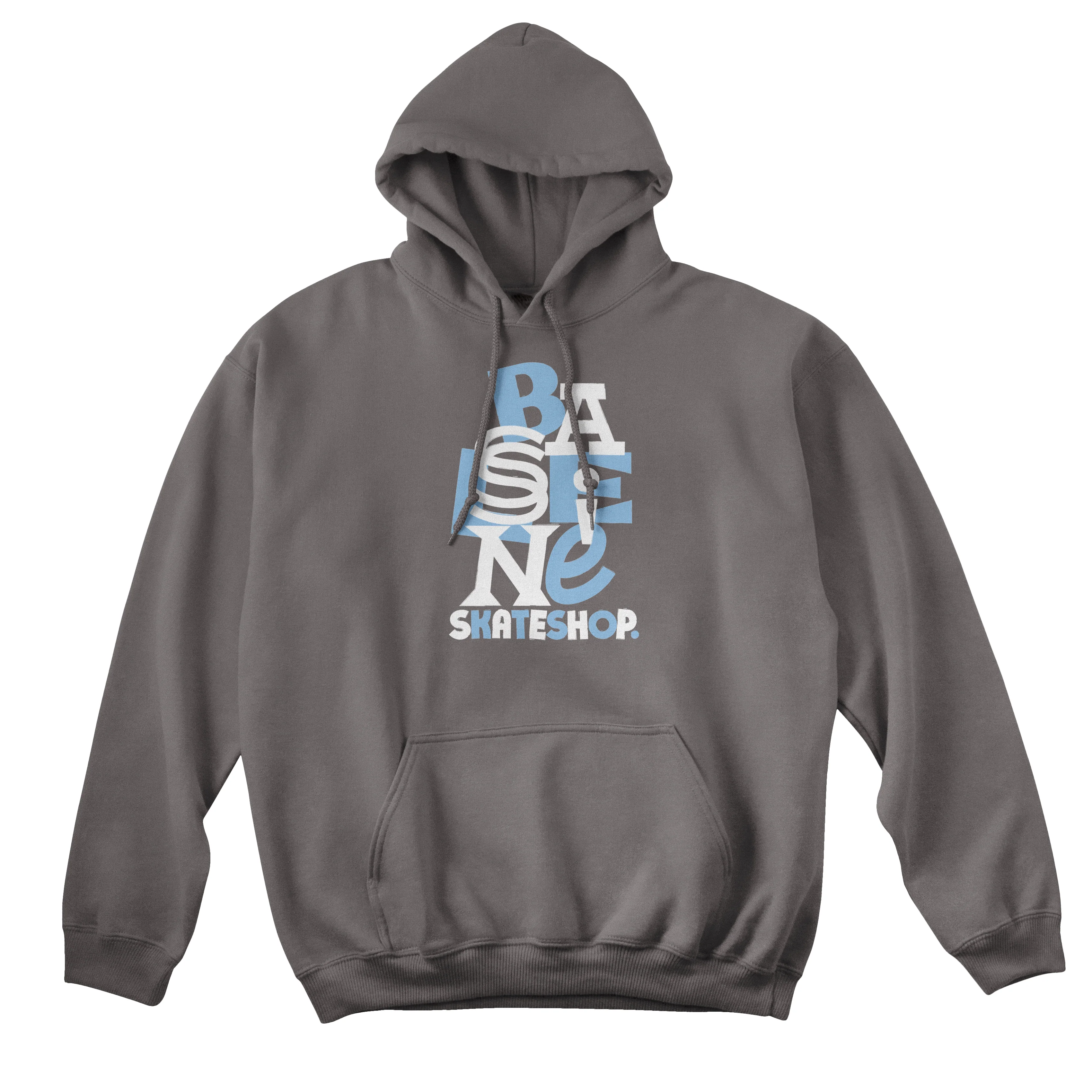 Baseline - New Stacked Logo Hood (Charcoal/Blue & White)