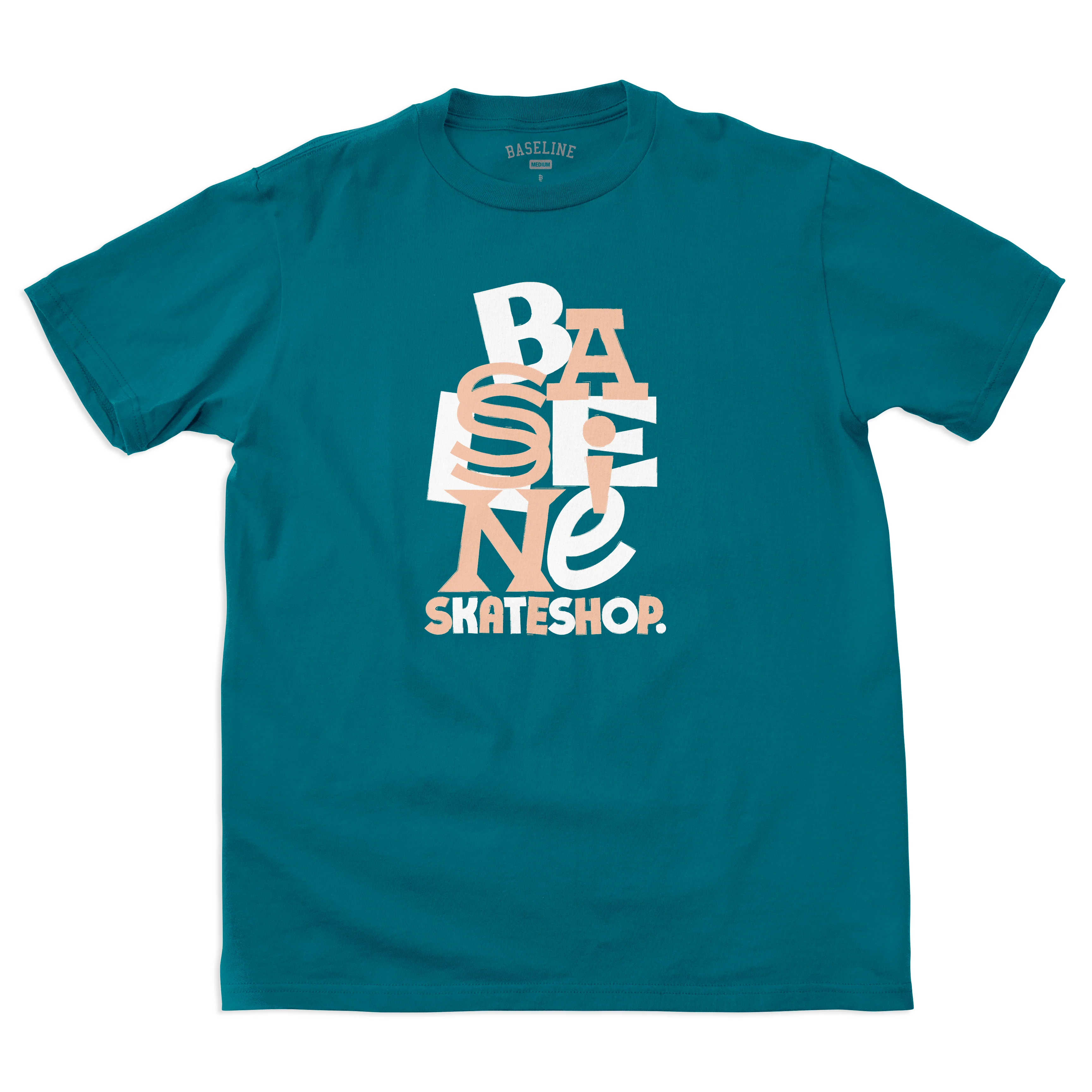 Baseline - New Stacked Logo Tee (Oceanic/Salmon & White)