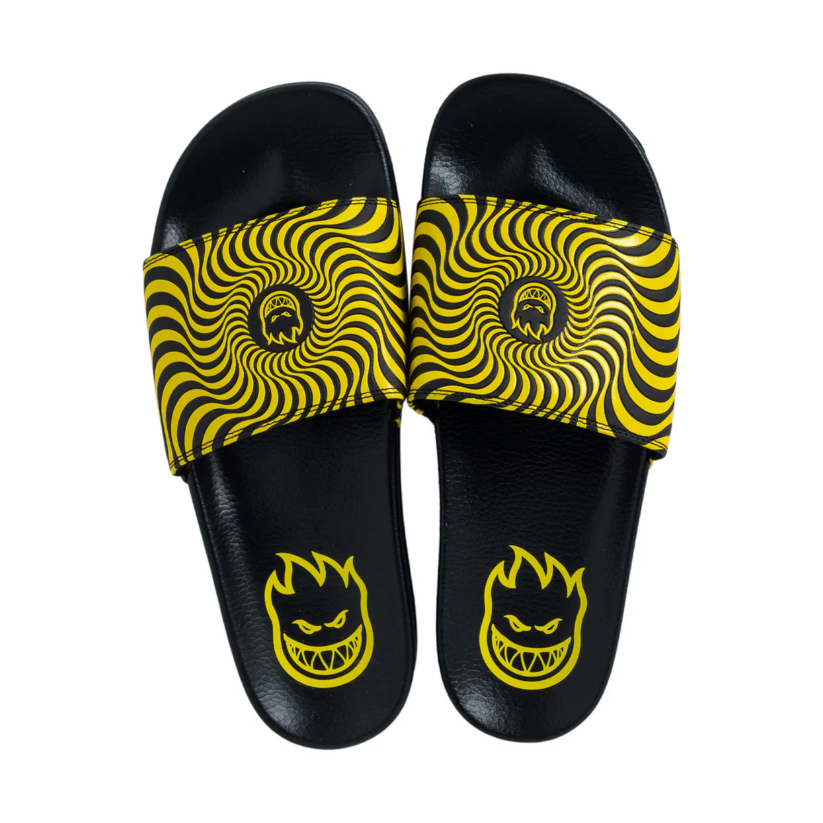 Spitfire - BigHead Swirl Slides (Black/Yellow) - Image 2