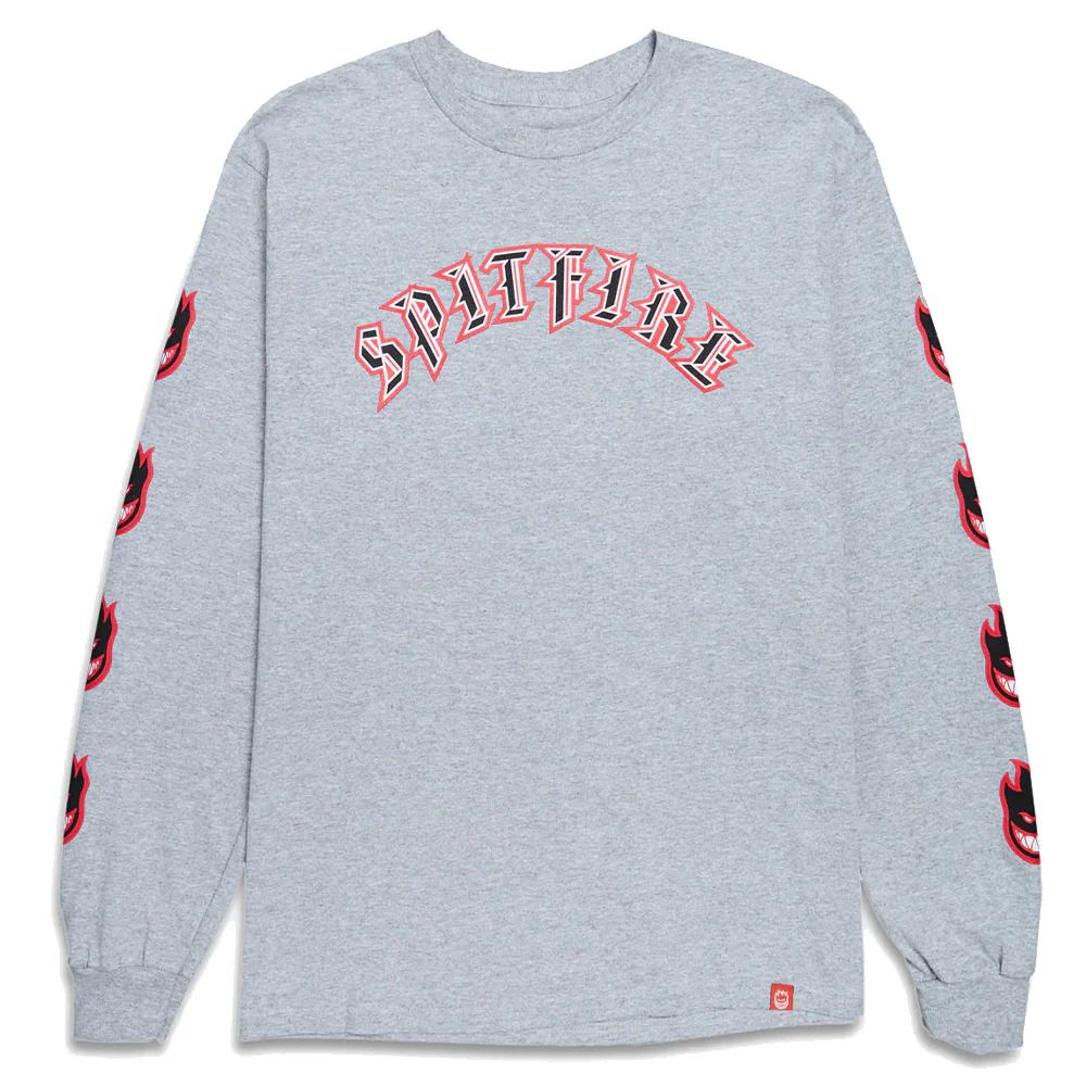 Spitfire - L/S Shirt Premium Big Head Fill (Grey/Red)